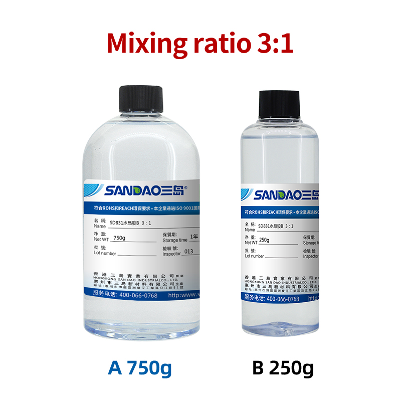 Epoxy Resin AB Glue River Table Handmade DIY Ultra-clear Crystal Drop Glue Potting And Sealing Painting Specimen Hard Glue Craft  3：1