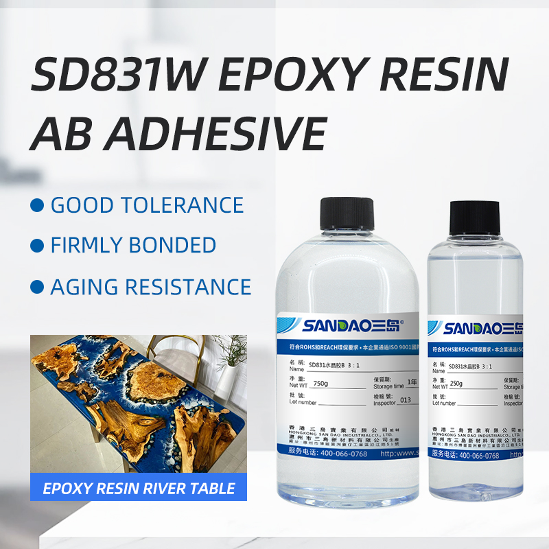 Epoxy Resin AB Glue River Table Handmade DIY Ultra-clear Crystal Drop Glue Potting And Sealing Painting Specimen Hard Glue Craft  3：1